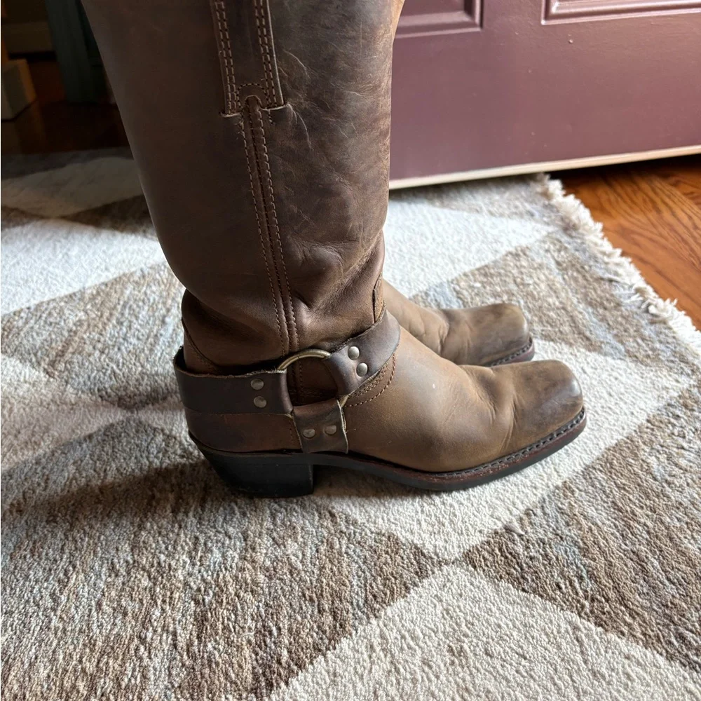 Frye Distressed Brown Leather Boots - Picture 4 of 8